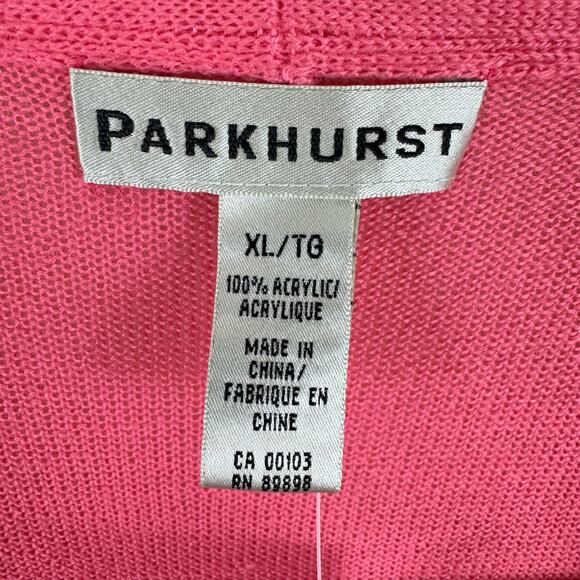 Parkhurst NWT Flyaway Pink Coral  Ruffled Long Sleeve Open Cardigan Sweater XL - Picture 3 of 6